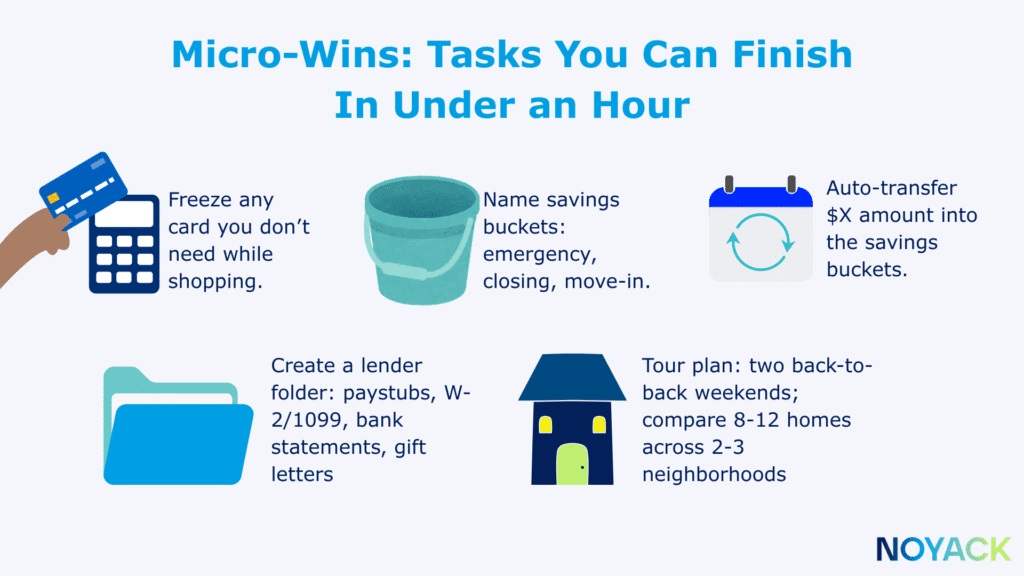 Home buying tasks under an hour