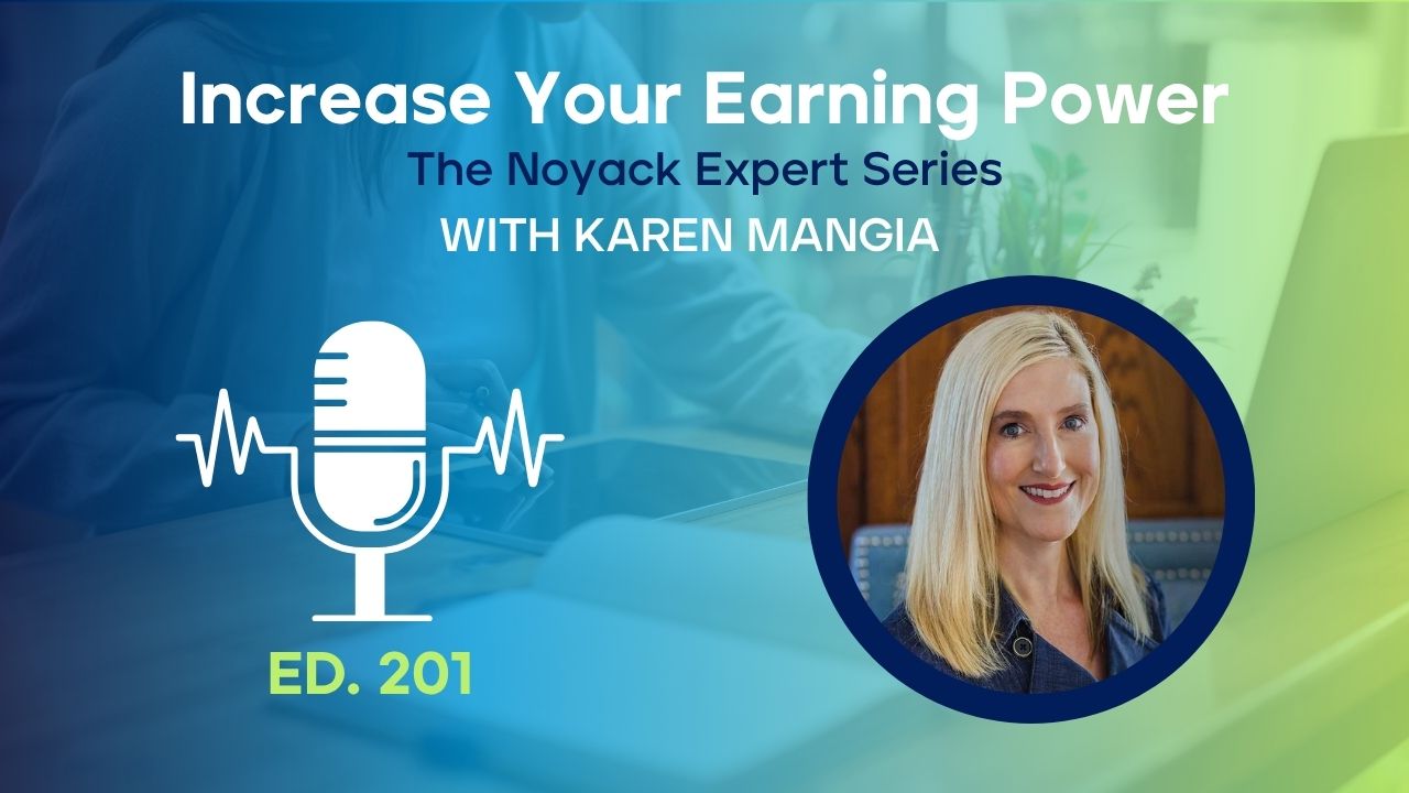 Podcast host and guest discussing how to increase earning power through professional development – tips for career growth, skill building, and higher income.