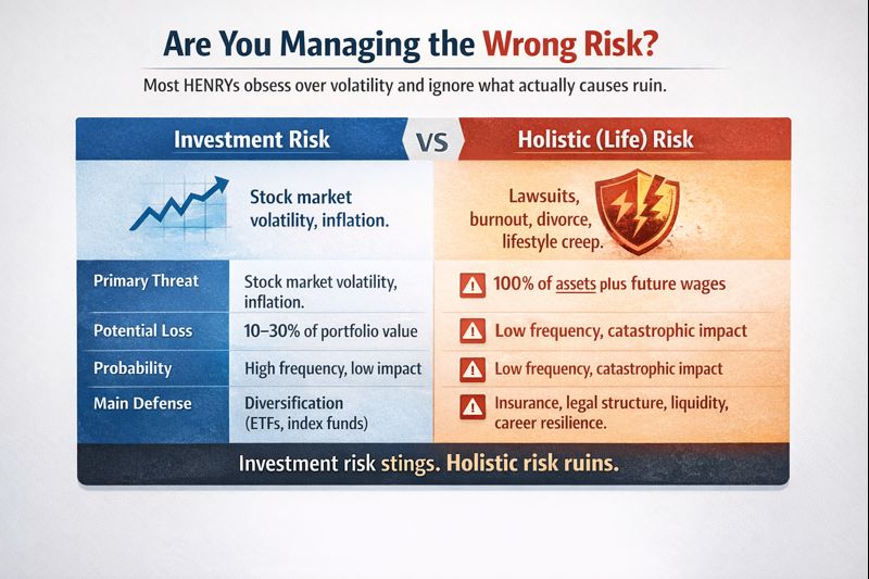 The 4 Risks That Will Actually Bankrupt You (Hint: It’s Not the Stock Market) 1 Risk assessment chart: are you managing the wrong risk