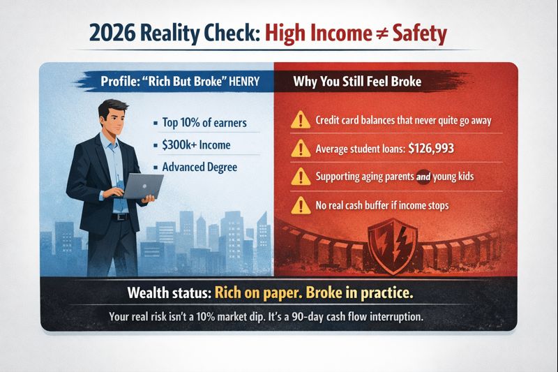 The 4 Risks That Will Actually Bankrupt You (Hint: It’s Not the Stock Market) 3 High income does not mean safety. Risk still applies.